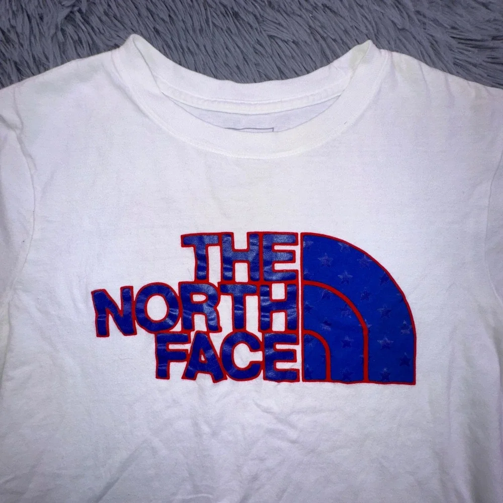 The North Face Top Women's S USA Flag Stars Half Dome Logo 4th of July Shirt Tee - Picture 3 of 10